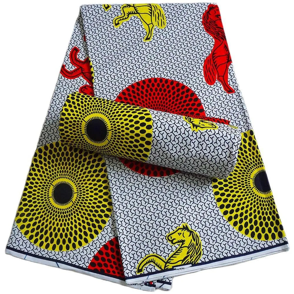 7 Patterns Prints,African Wax Batik Fabric for Summer Spring Clothes and Cushions Sofa,DIY Sewing Cotton Material-6 Yards R1114