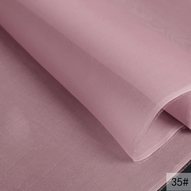 46Colors Available!55'' Wide 5MM Solid Color White Yellow Green Silk Organza Fabric by Yard for Bubble Dress DIY Clothing Stiff Thin Fabric DIY Sewing Material F111