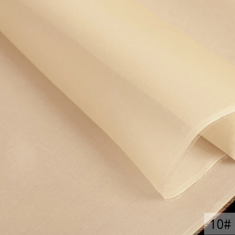 46Colors Available!55'' Wide 5MM Solid Color White Yellow Green Silk Organza Fabric by Yard for Bubble Dress DIY Clothing Stiff Thin Fabric DIY Sewing Material F111