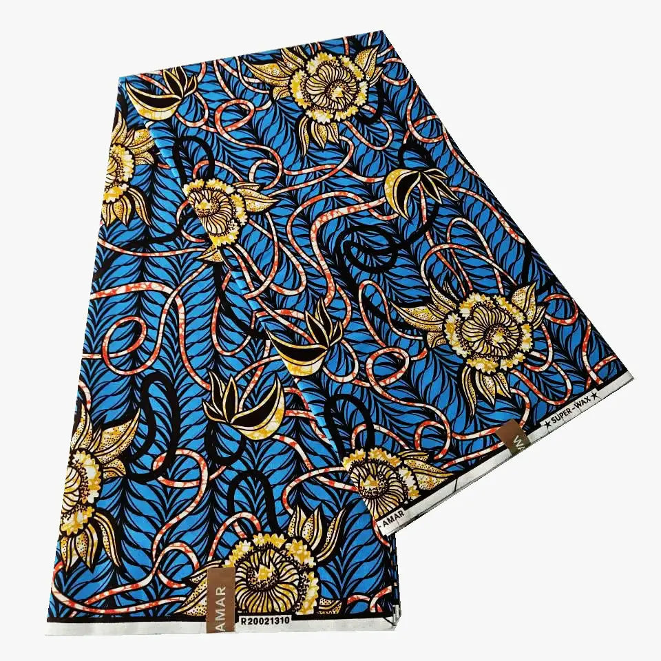 10Patterns Prints Cotton African Style Wax Batik Fabric, 6 Yards Long,Cotton Fabric Material for DIY Sewing Summer Clothing Curtains R910