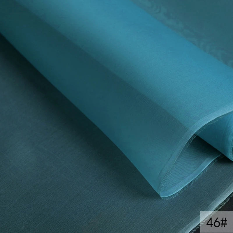46Colors Available!55'' Wide 5MM Solid Color White Yellow Green Silk Organza Fabric by Yard for Bubble Dress DIY Clothing Stiff Thin Fabric DIY Sewing Material F111