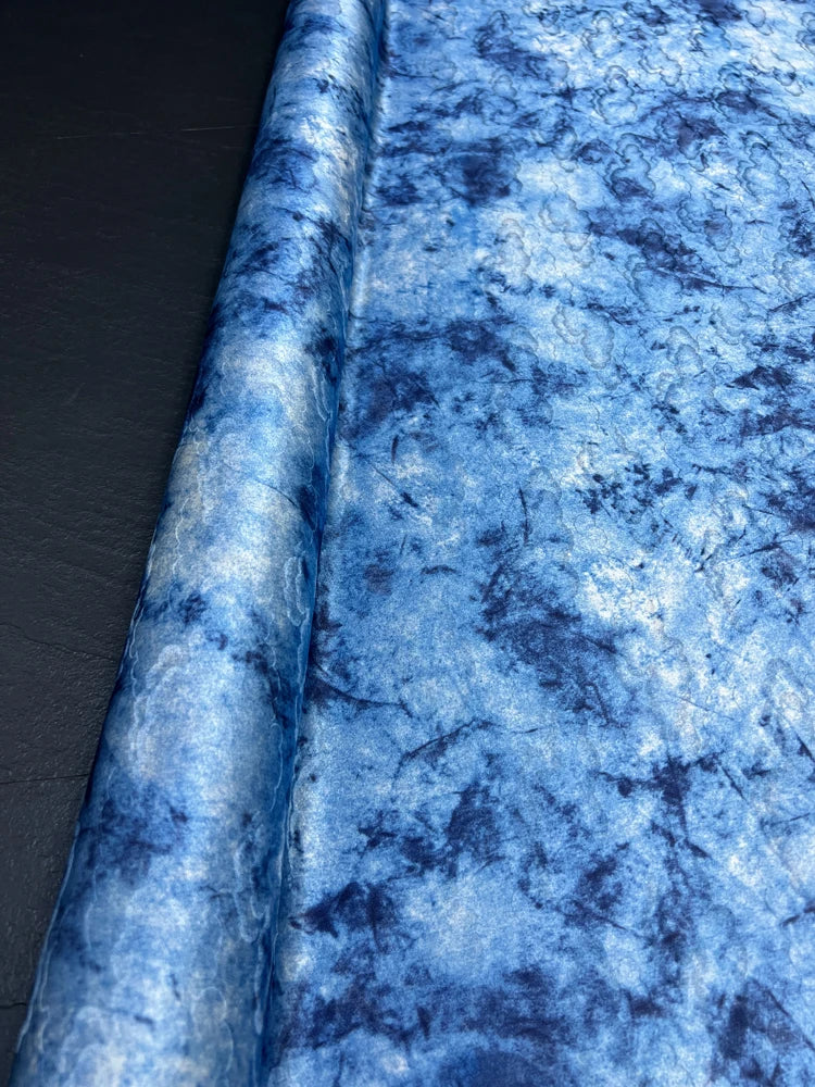 45'' Wide 17MM Thickness Jacquard Silk Fabric by Yard for Summer One-piece Dress Clothes Pants Butterfly Floral Blue Silk Fabric DIY Sewing Material D1542
