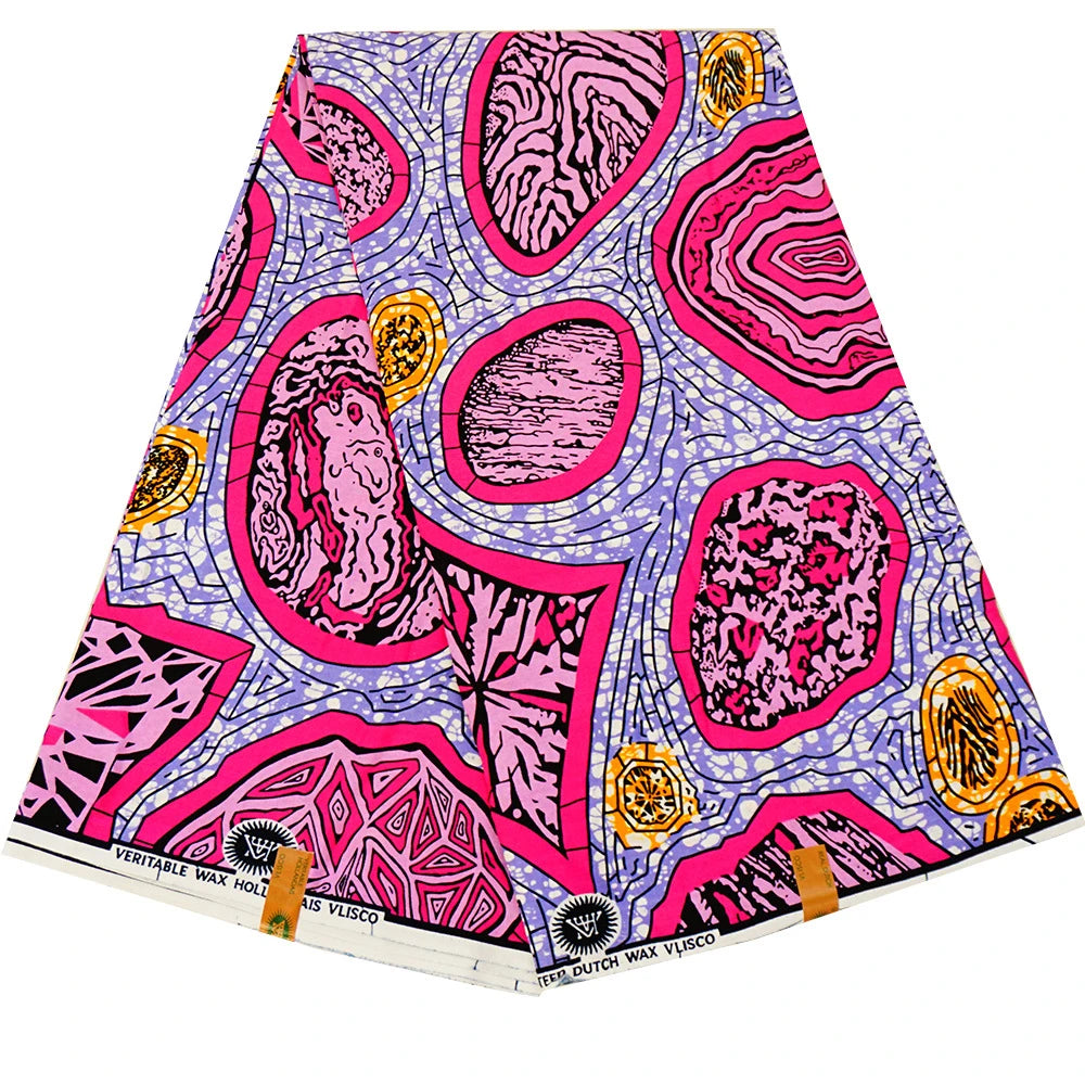 16Patterns Available Vibrant Printed African Wax Batik Fabric for Clothes and Cushions DIY Summer Cotton Material-6 Yards R1113