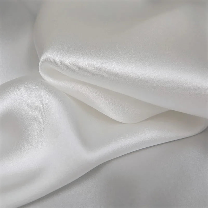 Black Blue White Silk Crepe Fabric by Yard for Sewing Dressmaking Cheongsam Suit Pants 140CM Wide 21MM Thick Solid Color Heavy Silk Fabric R062
