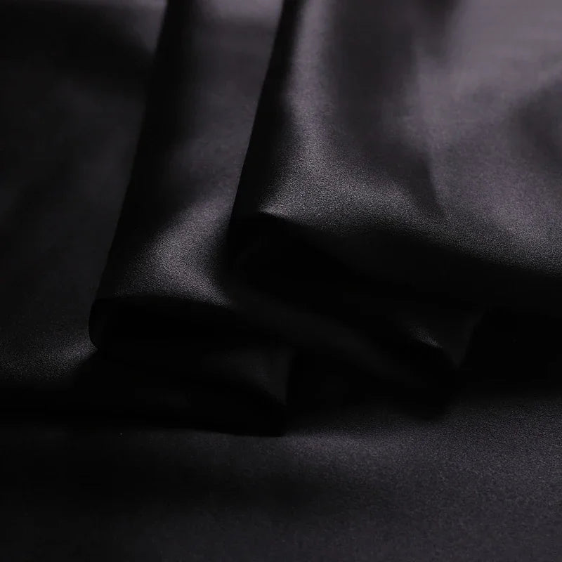 15Colors!55'' Wide 19MM Dyed Silk Crepe Satin Plain Fabric by Yard for Dress Shirt Clothes Cheongsam Pants DIY Sewing Summer Material Y003