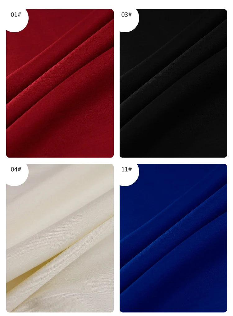 10 Colors!55'' Wide 35MM Solid Color Heavy Silk Wool Twill Fabric by Yard for Autumn Winter Dress Jacket Clothes Pants DIY Sewing Material F073