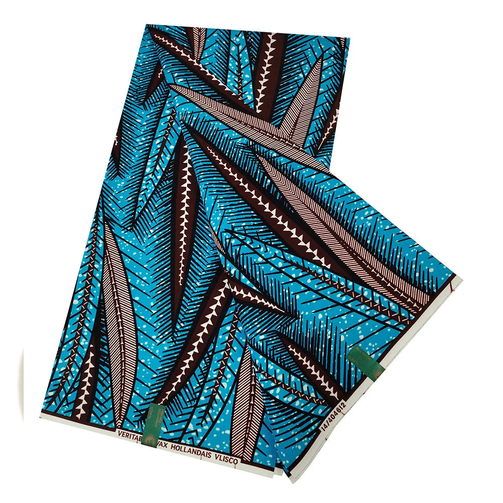 16Patterns Geometry Plants Print,African Wax Fabric for Summer Clothing-100% Cotton Batik Material,6 Yards Long,115CM Wide R1064
