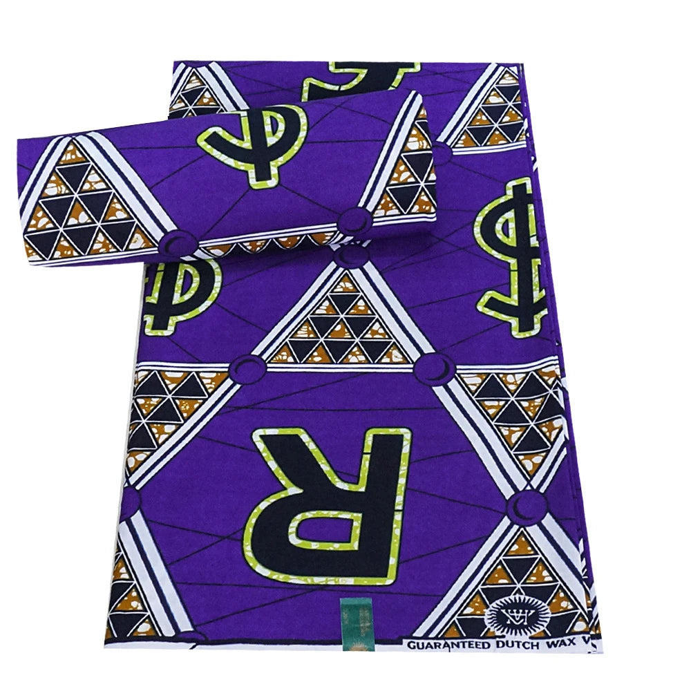 African Wax Fabric in Batik Style with Triangle Print Purple,6Yards Long for Spring Summer Sofa Dress Clothes DIY Sewing Fabric Material R886