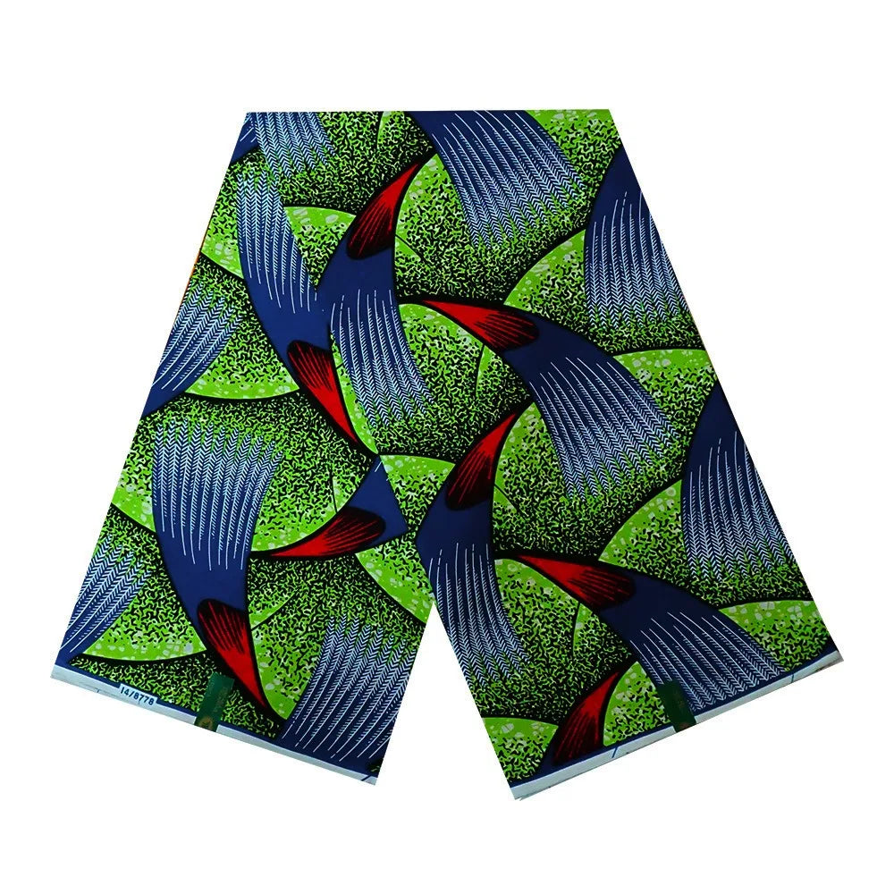 Printed Magic Blue Green Wax Fabric,100% Cotton African Batik Fabric for DIY Sewing Clothes Sofa Tablecloth Spring Summer R862