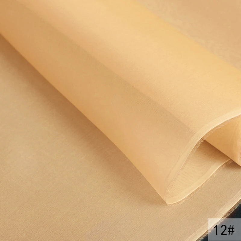 46Colors Available!55'' Wide 5MM Solid Color White Yellow Green Silk Organza Fabric by Yard for Bubble Dress DIY Clothing Stiff Thin Fabric DIY Sewing Material F111