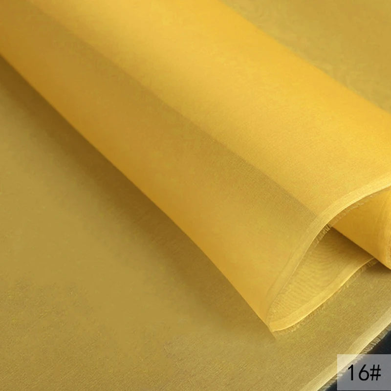 46Colors Available!55'' Wide 5MM Solid Color White Yellow Green Silk Organza Fabric by Yard for Bubble Dress DIY Clothing Stiff Thin Fabric DIY Sewing Material F111