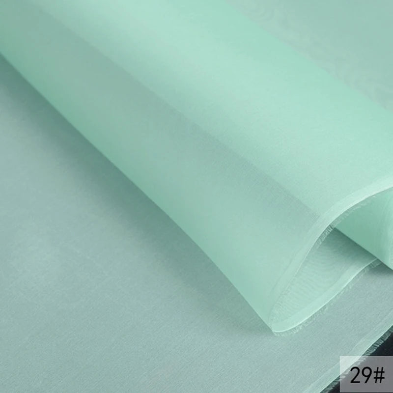 46Colors Available!55'' Wide 5MM Solid Color White Yellow Green Silk Organza Fabric by Yard for Bubble Dress DIY Clothing Stiff Thin Fabric DIY Sewing Material F111