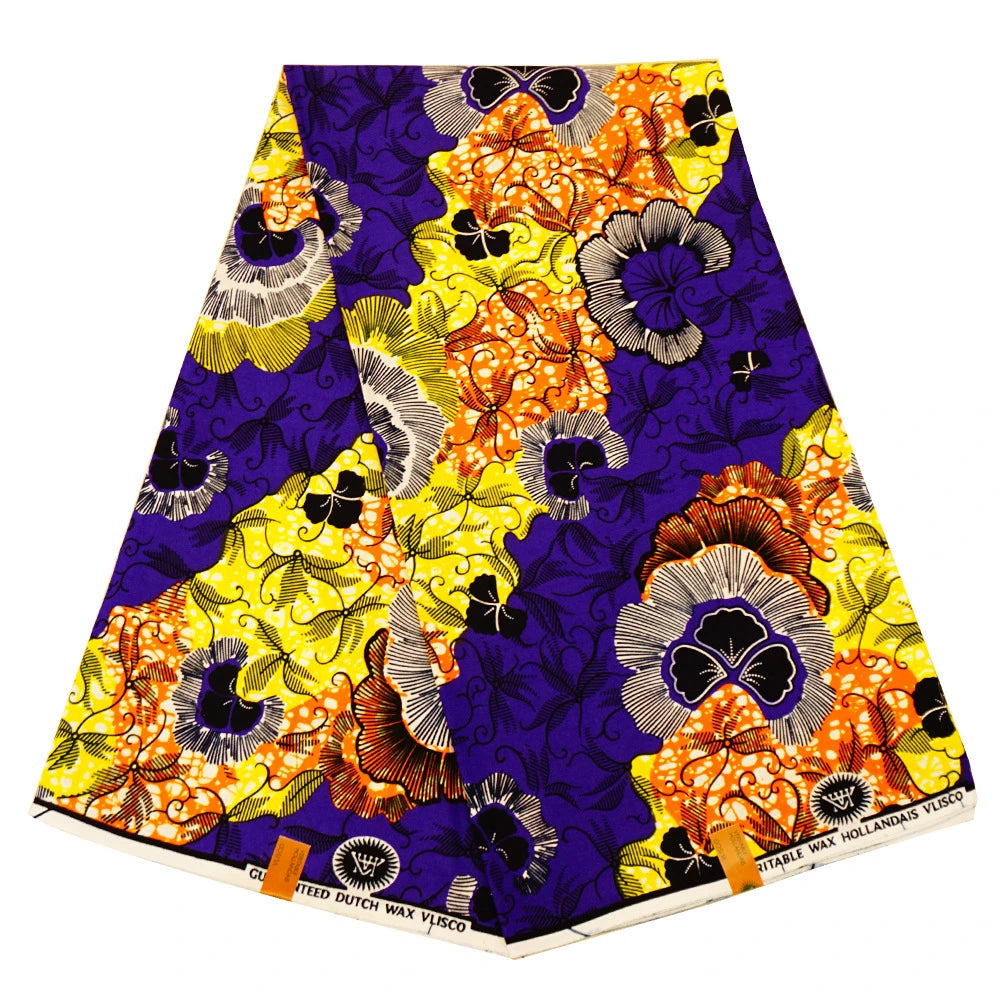 16Patterns Available Vibrant Printed African Wax Batik Fabric for Clothes and Cushions DIY Summer Cotton Material-6 Yards R1113