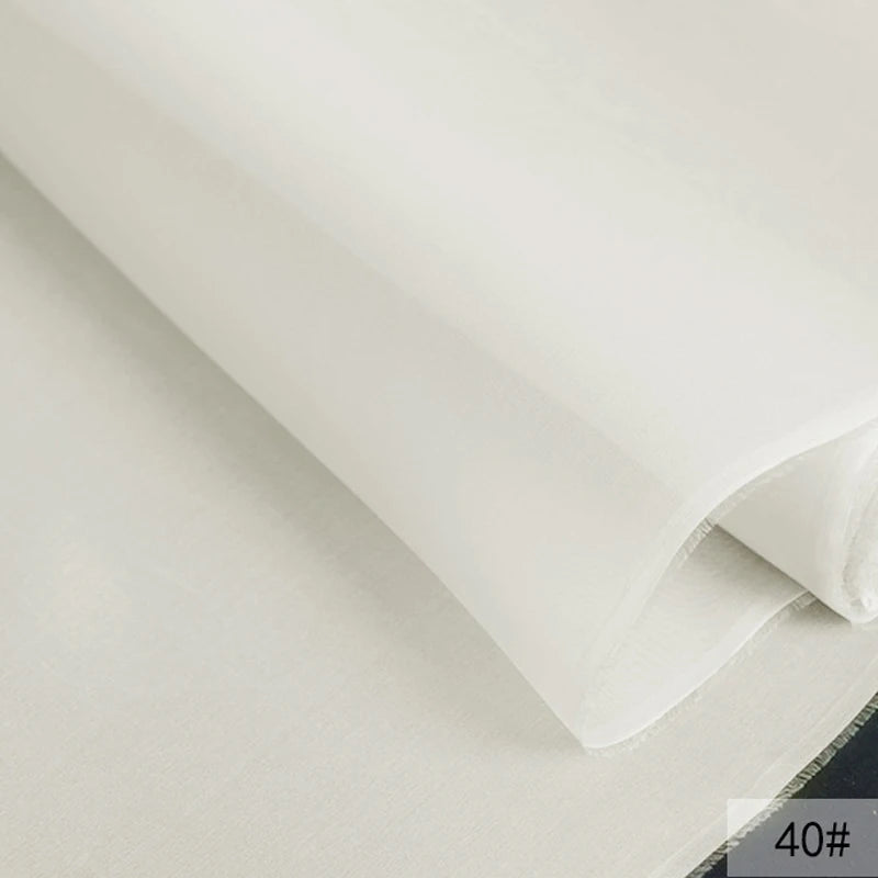 46Colors Available!55'' Wide 5MM Solid Color White Yellow Green Silk Organza Fabric by Yard for Bubble Dress DIY Clothing Stiff Thin Fabric DIY Sewing Material F111