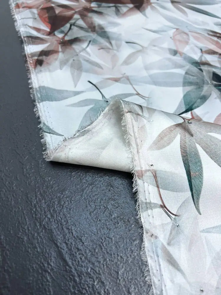 Silk Satin Fabric with Bamboo Printed Design-140CM Width,20MM Thick,Stretch Soft Comfortable Fabric for Summer Dress Pants D1624