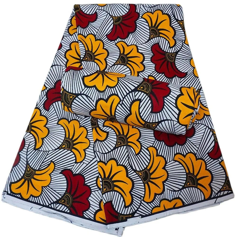 7 Patterns Prints,African Wax Batik Fabric for Summer Spring Clothes and Cushions Sofa,DIY Sewing Cotton Material-6 Yards R1114