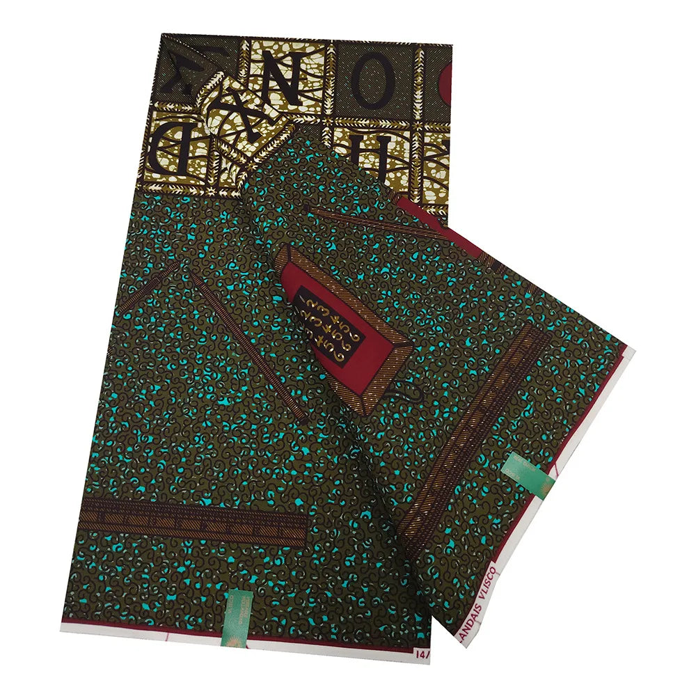 16Patterns Geometry Plants Print,African Wax Fabric for Summer Clothing-100% Cotton Batik Material,6 Yards Long,115CM Wide R1064
