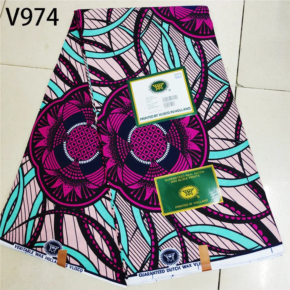 115CM Wide 6Yards Long,African Printed Wax Fabric,Cotton Batik Fabric for DIY Sewing Cushion Clothes Curtain 13 Patterns Available R736