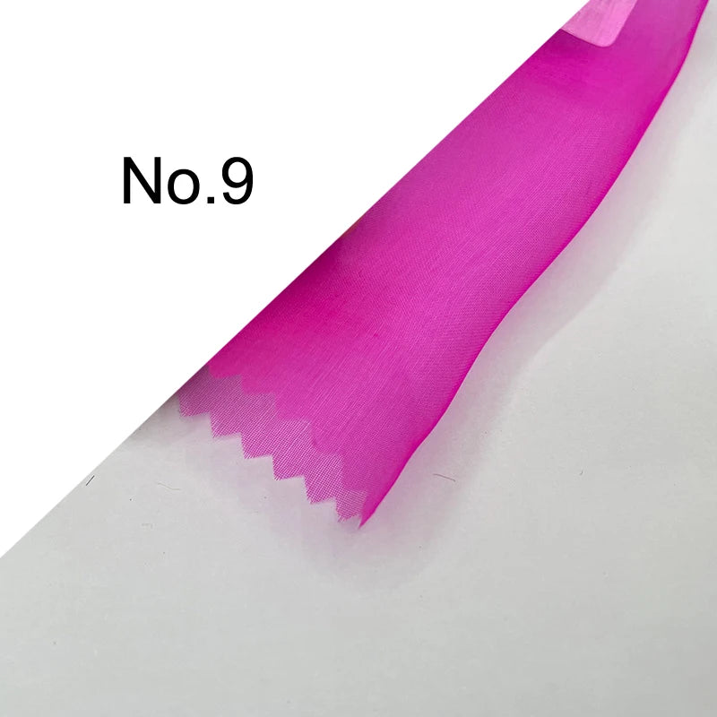 35Colors Available!43'' Wide 6MM Solid Color Silk Organza Fabric for Bubble Dress DIY Clothing Stiff Thin Fabric DIY Sewing Material F112