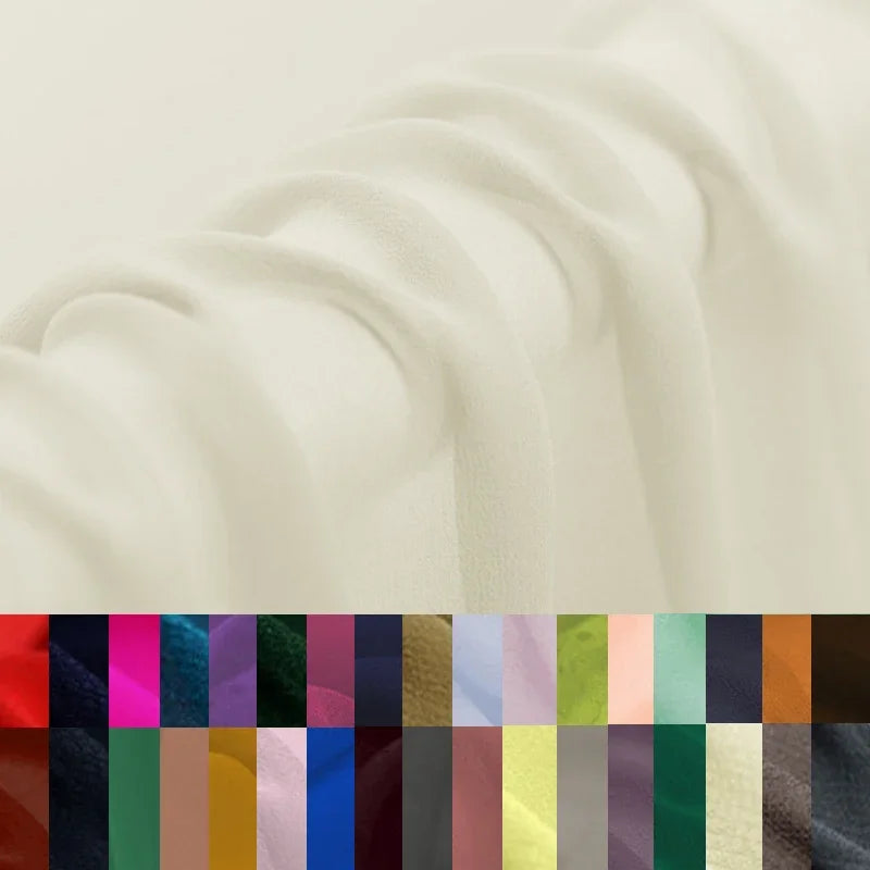 96 Colors! 55'' Wide 10MM Solid Color Thin Silk Georgette Fabric by Yard for Summer one-piece dress Shirt Clothes DIY Sewing Material F071