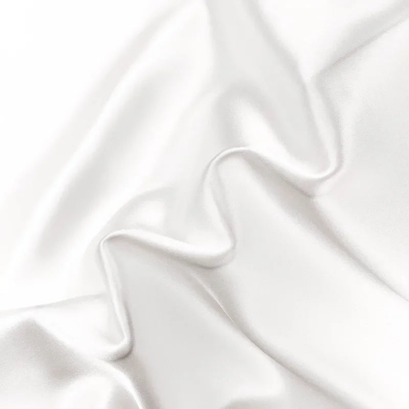 110'' Wide 19MM Solid Color Blue Black White Heavy Silk Crepe Plain Fabric for Comfortable Smooth Bedding Set Clothing DIY Sewing Material SC002