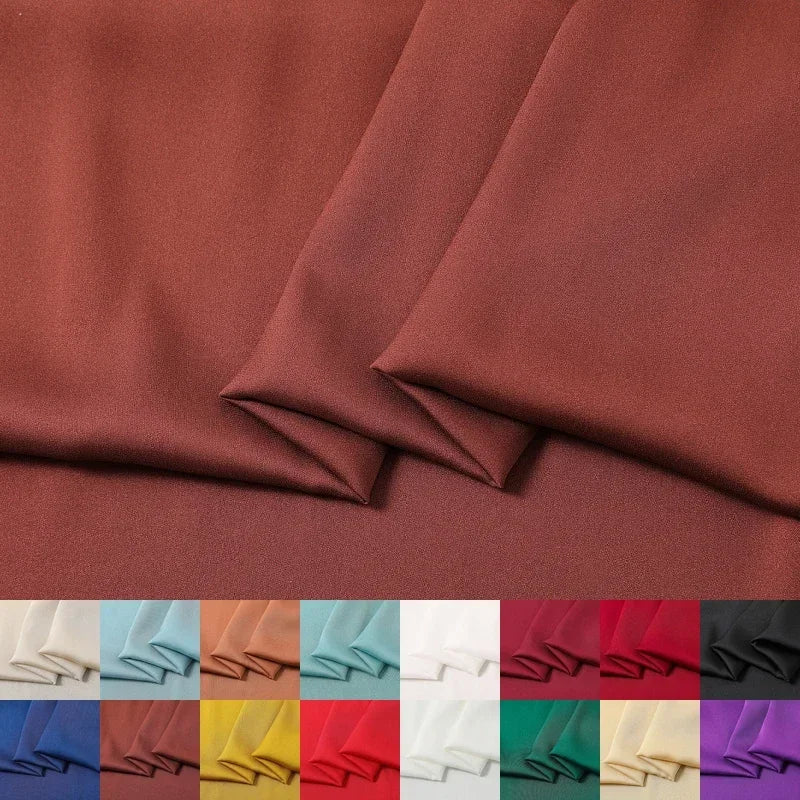 17Colors!55'' Wide 19MM Dyed Solid Color Stretch Silk Fabric for DIY Sewing Summer Dress Shirt Clothes Cheongsam Pants Y005