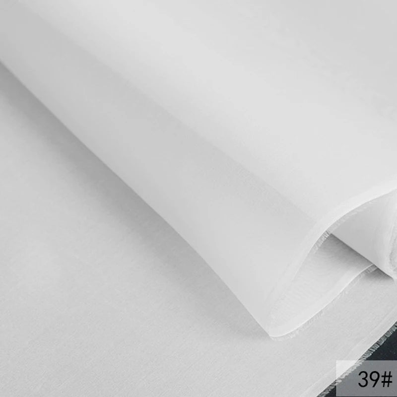 46Colors Available!55'' Wide 5MM Solid Color White Yellow Green Silk Organza Fabric by Yard for Bubble Dress DIY Clothing Stiff Thin Fabric DIY Sewing Material F111