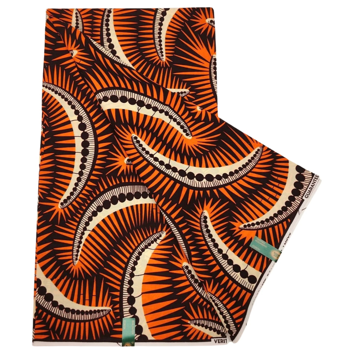 African Geometry Printed Batik Cotton Fabric,Yellow Red Wax Fabric for Cushion Clothes Curtain,6 Yards Long x 115cm Width R746