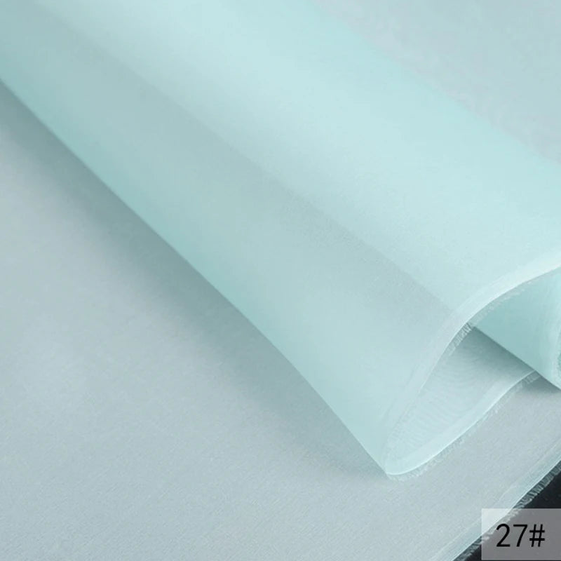 46Colors Available!55'' Wide 5MM Solid Color White Yellow Green Silk Organza Fabric by Yard for Bubble Dress DIY Clothing Stiff Thin Fabric DIY Sewing Material F111