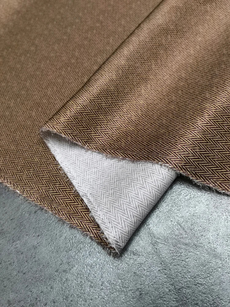 55'' Wide 20MM Thickness Printed Stretch Coffee Color Twill Silk Fabric by Yard for DIY Sewing Summer Spring Plants Blouse Dress Cheongsam Silk Material D1210