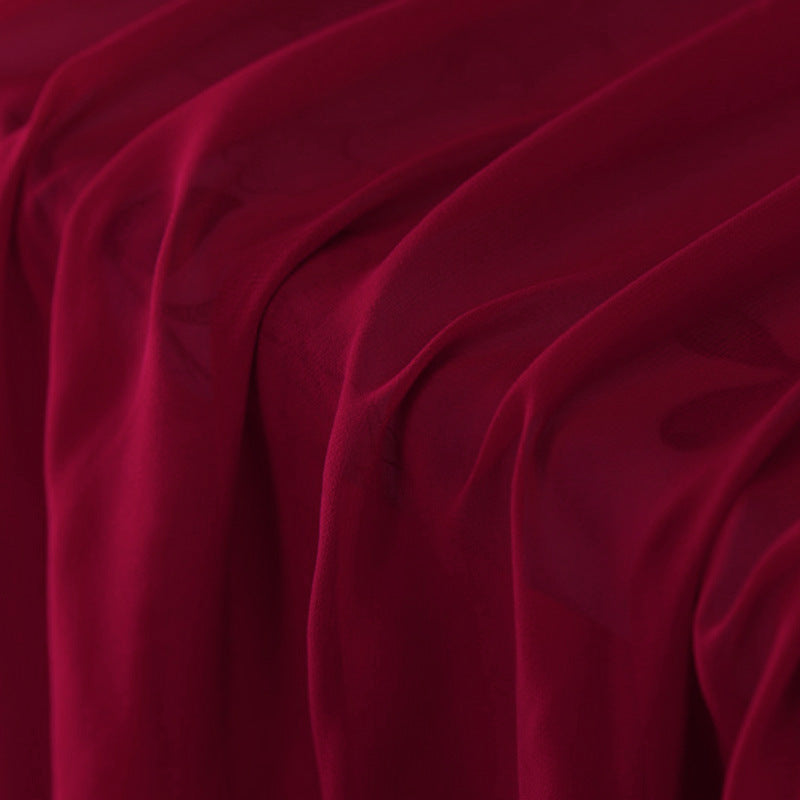 96 Colors! 55'' Wide 10MM Solid Color Thin Silk Georgette Fabric by Yard for Summer one-piece dress Shirt Clothes DIY Sewing Material F071