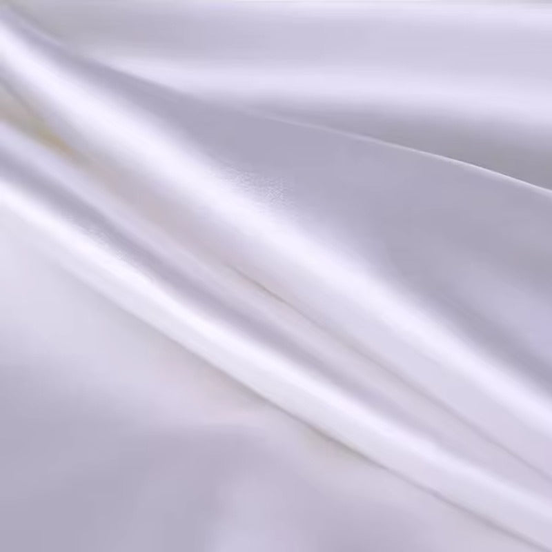 110CM Wide 30MM Thick Pear White Heavy Silk Satin Fabric for Dress Pants Suit Solid Color Silk Fabric,DIY Sewing Material E1545