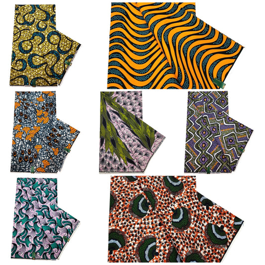 24*24Yarns African Cotton Batik Wax Fabric,115CM Wide Printed Green Design 6Yards Long,Summer Dress Pants Sofa DIY Material R851