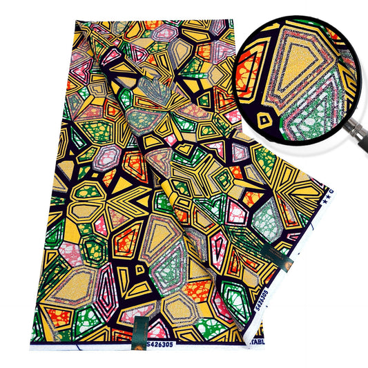 115CM Wide High-Quality African Batik Fabric-Tress Green Print Cotton Fabric for Sewing Summer Clothing Curtain Sofa DIY Material R833