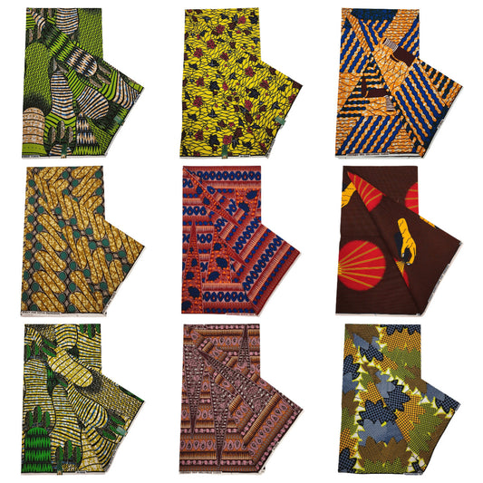 African Wax Fabric Red Floral Printed Yellow,100% Cotton Batik Material for DIY Sewing Summer Dress Pants Sofa,24*24Yarns R1060