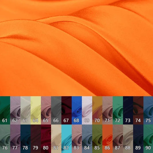 Color 61-90!45'' Width 16MM Solid Color Thin Silk Crepe de Chine Fabric for Spring Summer Dress Cheongsam Jacket Clothes Pants DIY Sewing MaterialF055
