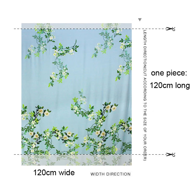 120*120CM 19MM Floral Print 93% Silk 7% Spandex Stretch Silk Satin Fabric for Green Dress Cheongsam Pants,DIY Sewing Material D1159