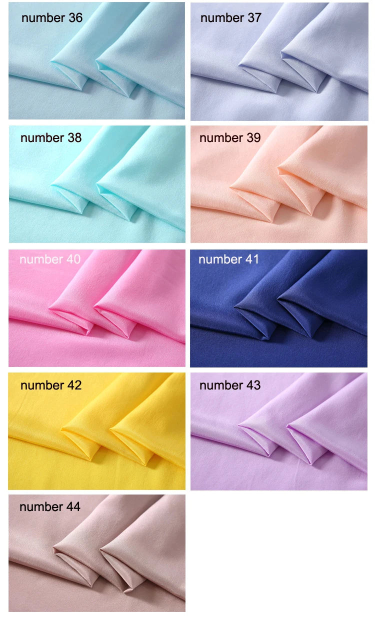 45'' Wide 16MM Solid Color Silk Crepe de Chine Fabric for Summer Soft Dress Shirt Clothes Cheongsam DIY Sewing Material Y051