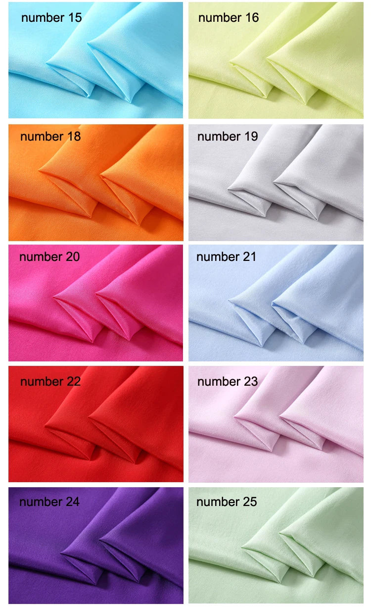 45'' Wide 16MM Solid Color Silk Crepe de Chine Fabric for Summer Soft Dress Shirt Clothes Cheongsam DIY Sewing Material Y051