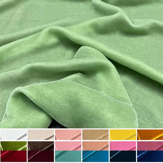 Silk Rayon Velvet Fabric for Warm Clothing Cheongsam Dress Solid Color 38Colors 45''/55'' Wide DIY Autumn Winter Sewing Material R1206