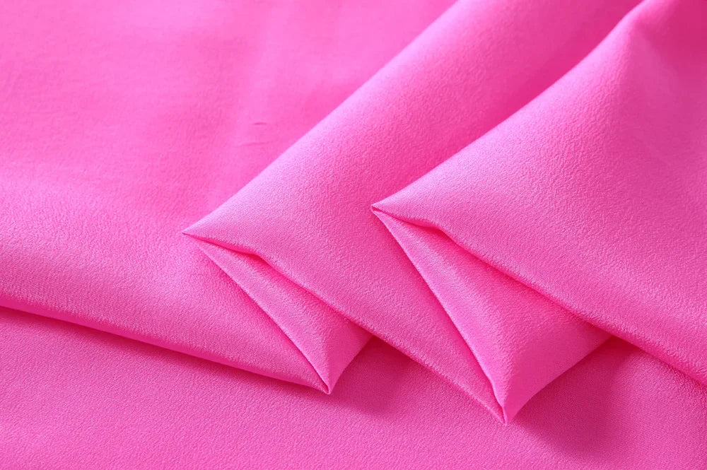 45'' Wide 16MM Solid Color Silk Crepe de Chine Fabric for Summer Soft Dress Shirt Clothes Cheongsam DIY Sewing Material Y051