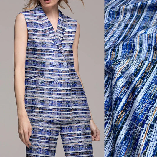 55'' Wide 20MM Thickness Stretch Blue Twill Silk Fabric by Yard for DIY Sewing Summer Spring Plants Blouse Dress Cheongsam Silk Fabric Material D1199