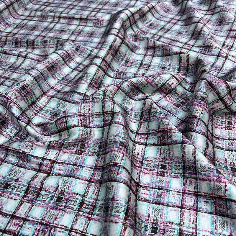 55'' Wide 20MM Thickness Stretch Twill Silk Fabric by Yard for Summer Spring Plants Blouse Dress Cheongsam DIY Sewing Material Fabric D1201