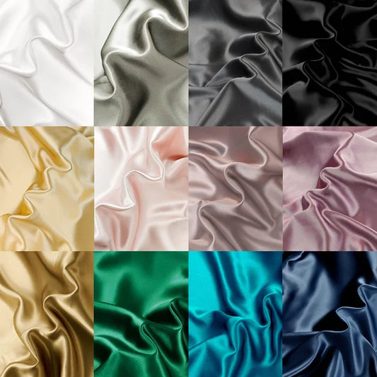45'' Wide 22MM Solid Color Silk Crepe Plain Fabric for DIY Sewing Summer Spring Red Blue Pink Dress Shirt Clothes Cheongsam Pajamas SC021