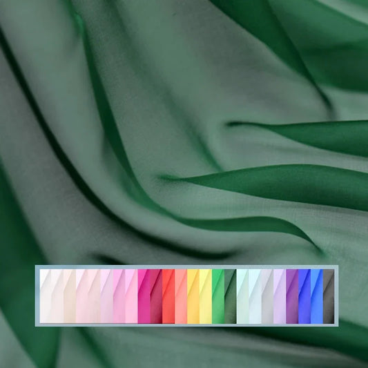 53'' Wide 5.5MM Thin Solid Color Silk Chiffon Fabric by Yard Summer Dress Shirt Lining DIY Sewing Material