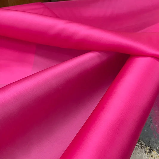 54'' Wide 16MM Thin Solid Color Rose Red Silk Organza Fabric for Sewing Bubble Dress DIY Clothing Decoartion Stiff Fabric Y195