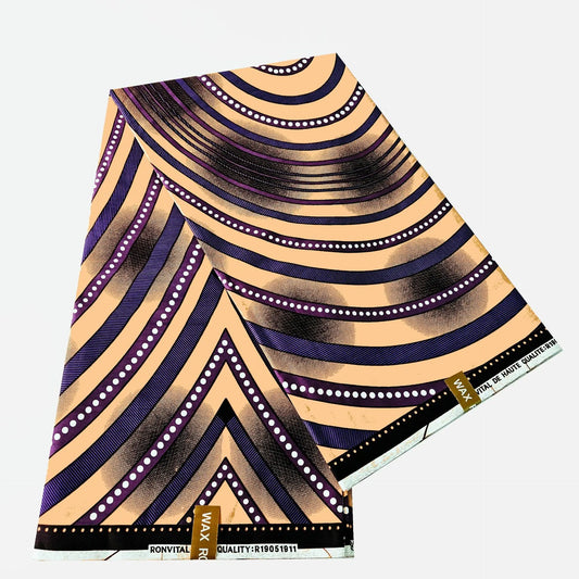 African Ankara Wax Fabric in Circle Geometric Design,100% Cotton Batik Material for Spring Clothing Cushion Sofa,115CM Wide R915