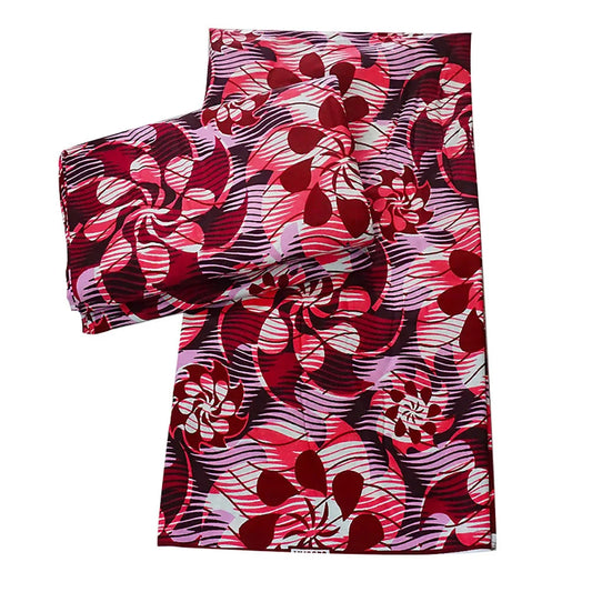 African Traditional Printed Wax Fabric in Dark Red Purple,115CM Wide Cotton Batik Cushion Clothes Curtain Fabric DIY Sewing R740