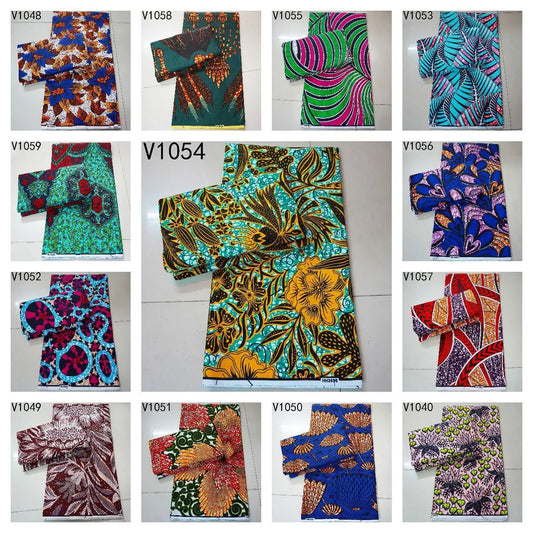 13Colors 115CM Wide 6Yards Long 24*24Yarns Printed African Wax Batik Cotton Fabric for DIY Sewing Clothing Sofa Cushion R757