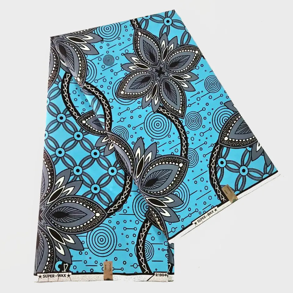 10Patterns Prints Cotton African Style Wax Batik Fabric, 6 Yards Long,Cotton Fabric Material for DIY Sewing Summer Clothing Curtains R910